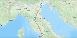 TourRFVMap - Travel with Books in Bari Map of tour cities